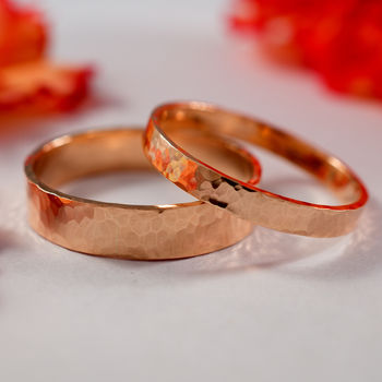 Wedding Bands In 9ct Rose Recycled Gold, 8 of 8