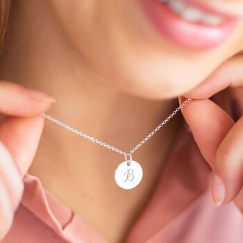 Lara Personalised Initial Disc Necklace, 3 of 12