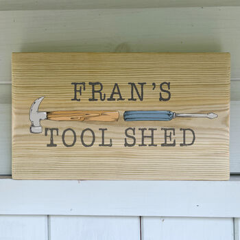Personalised Wooden Tool Shed Sign, 2 of 3