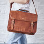 Leather Laptop Bag With Handle, thumbnail 1 of 11
