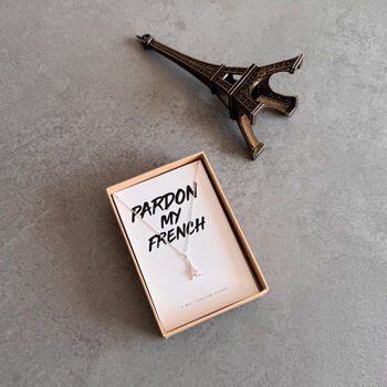 Pardon My French Sterling Silver Eiffel Tower Necklace – Playful Gift For Her, 8 of 10