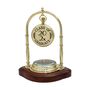 Personalised Brass Colour Desk Clock With Compass, thumbnail 9 of 12