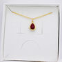 Garnet Red Teardrop Pendant Necklace, thumbnail 2 of 5