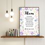 September Birthday Aster Birth Flower Affirmations Gift For Mum Print, thumbnail 1 of 7