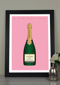 Personalised 'A Vintage Year' Birthday Champagne Print, 9 of 12