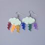 Rainbow Lightning Cloud Earrings Statement Jewellery, thumbnail 1 of 2