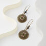 Pale Stone Round Antique Earrings, thumbnail 3 of 3