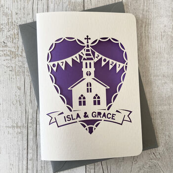 With Love, Christening Papercut Card, 4 of 9