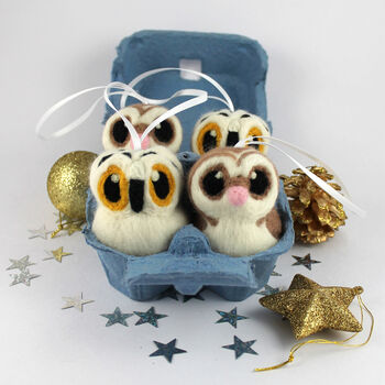 Felted Owl Christmas Decoration Barn Owl, 3 of 10