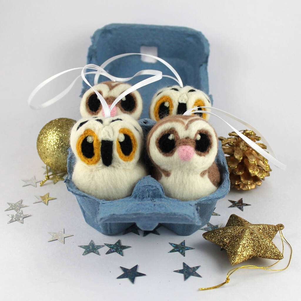Felted Owl Christmas Decoration Snowy Owl Or Barn Owl, 1 of 10