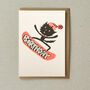 Snowboarding Cat Happy Birthday Greeting Card, thumbnail 1 of 3
