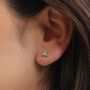 18ct Gold Plated Mini Turquoise Flower Stud Earrings, thumbnail 2 of 5