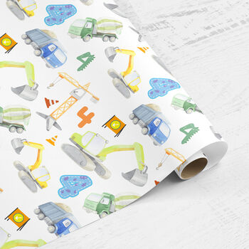Construction Digger Wrapping Paper With Numbers, 11 of 12