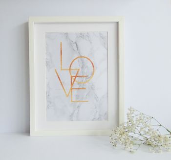 Marble And Gold 'Love' Print, 2 of 2