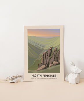 North Pennines Aonb Travel Poster Art Print, 3 of 8
