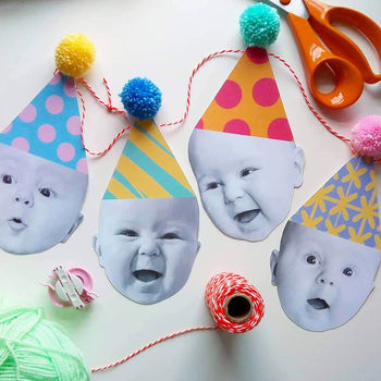 Happy Head Personalised Face Pom Pom Garland, 2 of 4