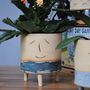 Personalised Smiley Face Stoneware Planter Fish Design, thumbnail 3 of 9