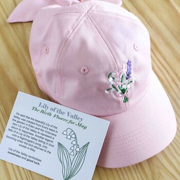 Personalised Birthday Flower Organic Cotton Cap Gift, 6 of 10
