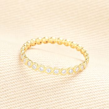 Multi Crystal Band Ring In Gold Plating, 3 of 7