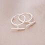Sterling Silver T Bar Hoop Personalised Earrings, thumbnail 3 of 5