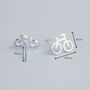 Sterling Silver Bicycle Stud Earrings, thumbnail 5 of 6