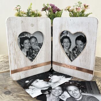 Personalised Double Heart Photo Frame, 6 of 7