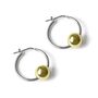 Sterling Silver Hoop And Ball Earring Choice Of Colour, thumbnail 2 of 5