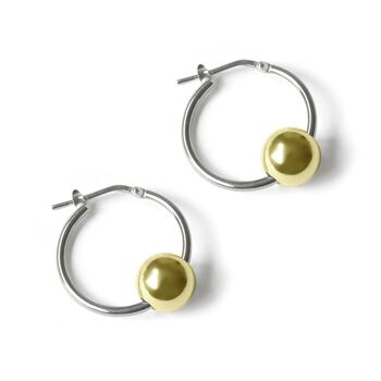 Sterling Silver Hoop And Ball Earring Choice Of Colour, 2 of 5