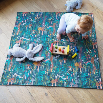Magical Woodland Mushroom Quilted Baby Playmat, 6 of 6