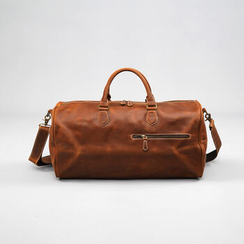 Zip Front Leather Duffel, 2 of 12