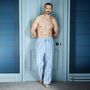 Men's 'Brighton Blue' Stripe Brushed Cotton Pyjama Trousers, thumbnail 2 of 4