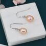 Sterling Silver Freshwater Pearl Huggie Drop Hook Earrings, thumbnail 1 of 12