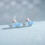 Blue Opal Marquise Cluster Earrings In Sterling Silver, thumbnail 1 of 12