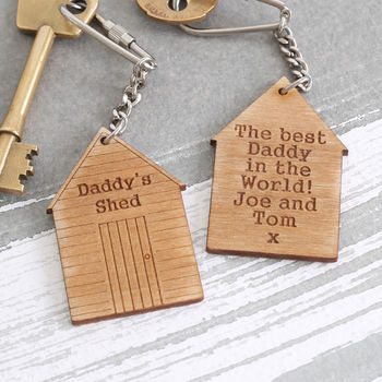 Personalised Fathers Day Gift Dad's Shed Keyring, 3 of 4