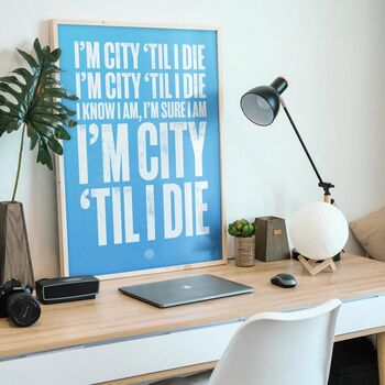 Manchester City 'City Till I Die' Football Song Print, 2 of 3