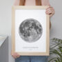 Personalised Black And White Moon Art Print, thumbnail 3 of 8