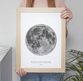 Personalised Black And White Moon Art Print, 3 of 8