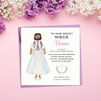 Personalised Niece First Holy Communion Card, 4 of 6