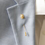 Wolf Tie Pin Twist – Silver/Gold Plated Vermeil, thumbnail 4 of 8