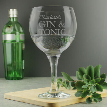 Personalised Gin And Tonic Balloon Glass, 2 of 9