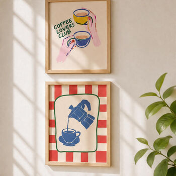 Set Of Six Coffee Themed Print Bundle, 4 of 5