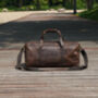 Stitched Detail Genuine Leather Holdall Vintage Look, thumbnail 4 of 9