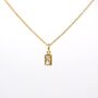 Gold Plated Clear Cubic Zirconia Rectangle Necklace, thumbnail 2 of 4