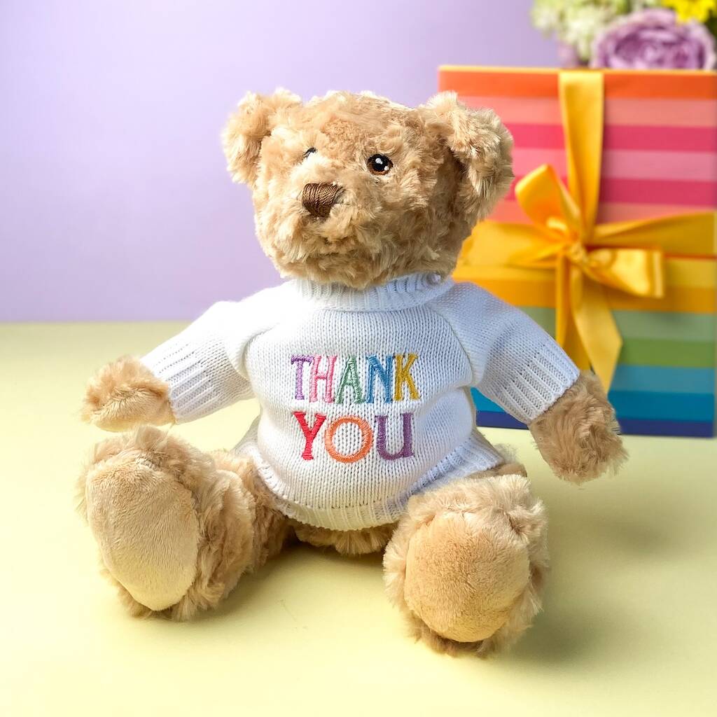 Keeleco Recycled Dougie Gift Bear 'Thankyou', 1 of 4