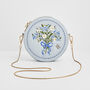 Isabel Floral Bow Blue Embroidered Circle Bag, thumbnail 1 of 8