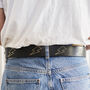 Lightning Bolt Mens Leather Jeans Belt With Optional Secret Message, thumbnail 2 of 3