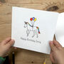 Unicorn Birthday Card With Name And Age, thumbnail 3 of 4