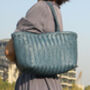 Handmade Woven Leather Tote Shopping Bag, thumbnail 1 of 12