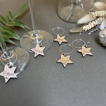 Personalised Christmas Star Wine Glass Charms, 4 of 12