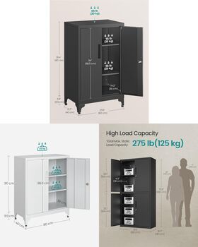 Steel Storage Cabinet Lockable File Cabinet, 2 of 11